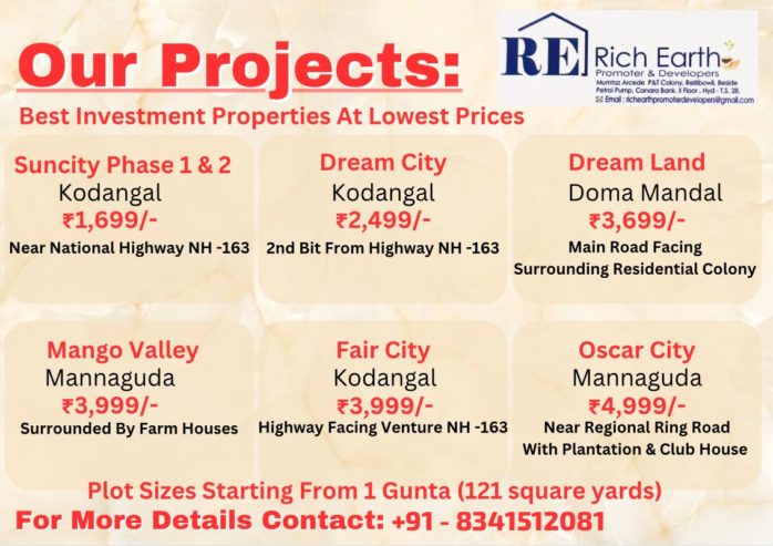 Farm Plot for Sale – Prime Golden Opportunity in Kodangal” Vikharabad