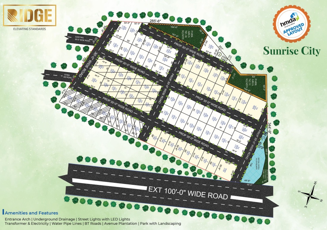 SunRise city Residential Villa Plot Projects - Farm Land Estate